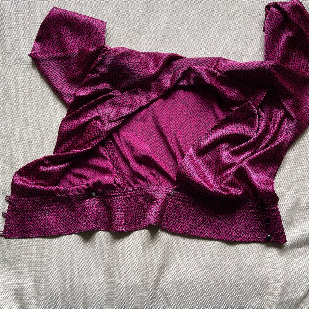 Structured Shoulder Blouse VTG 80s Liz Claiborne 8 Office Dopamine Dressing Pink - Picture 7 of 12